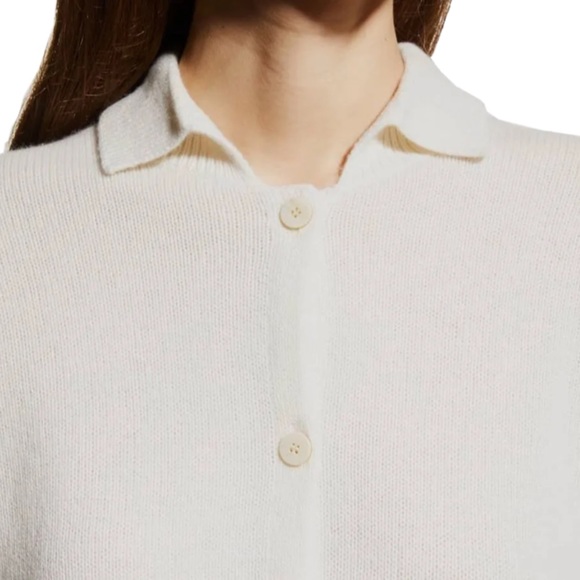Theory Cropped Cardigan Sweater, Ivory, 100% Cashmere, Small, Pristine EUC - Picture 6 of 16
